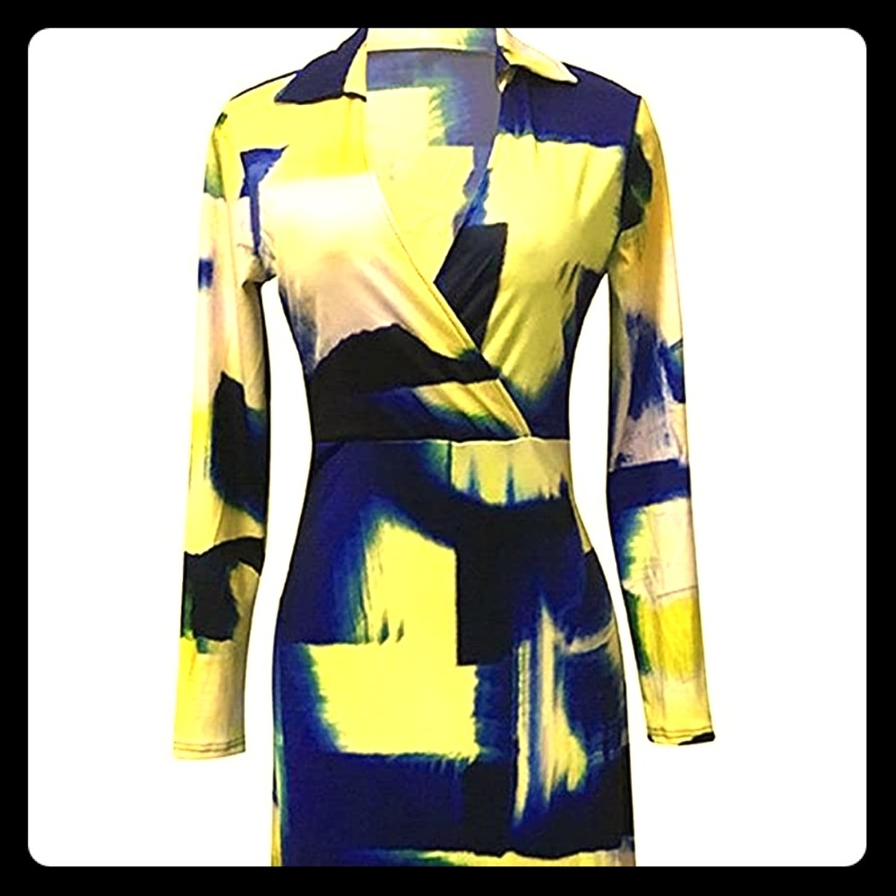 Locryz V Neck 3/4 Sleeve Party Maxi Dress w. Belt